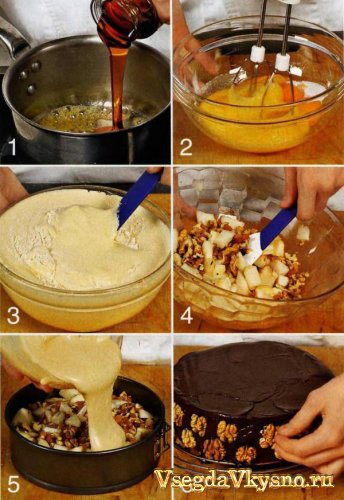 Медовый торт с грушами