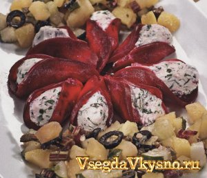 Свекольные кулечки с творожной начинкой