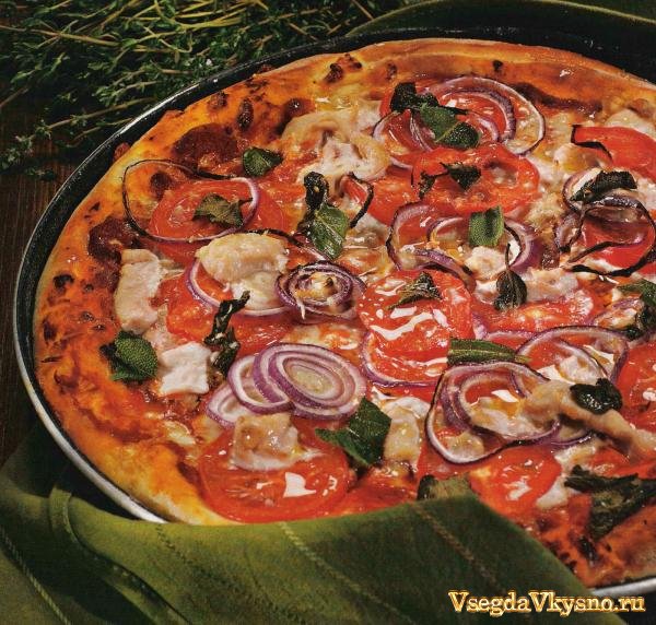 Пицца с индейкой и шалфеем