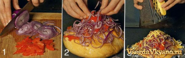 Каравай, запеченный с томатами и луком