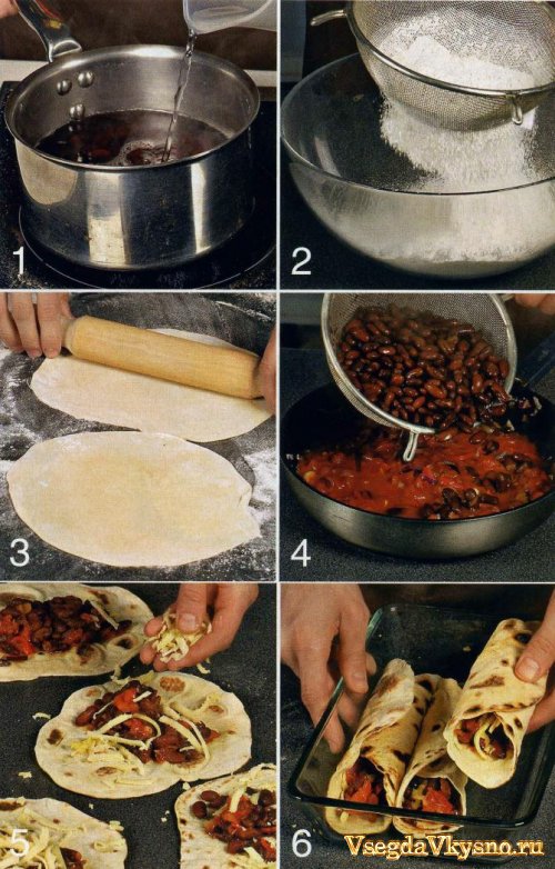 Мексиканское бурито с фасолью