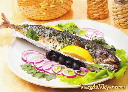Скумбрия, запеченная в фольге – рецепт с фото