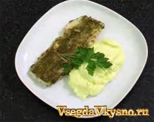Треска запеченная в песто