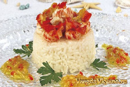 Рисовая запеканка с лангустами