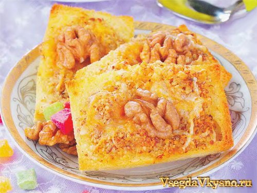 Ореховый пирог со сгущенным молоком