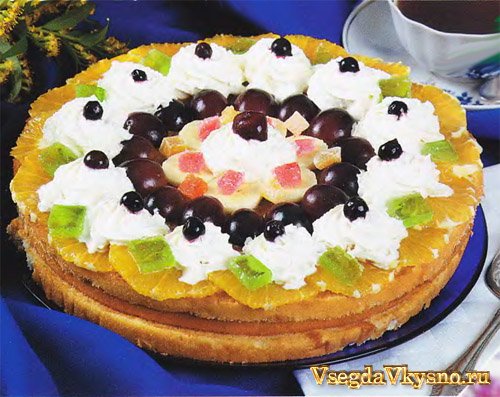 Бисквитный торт с масляным кремом