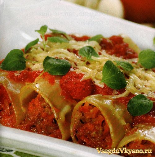 Каннеллони с мясным фаршем