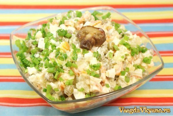 Салат «Зимний с шампиньонами»
