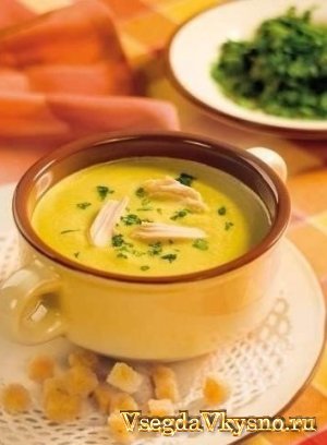 Овощной суп-пюре на курином бульоне