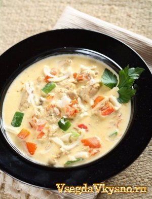 Суп с грибами и курицей